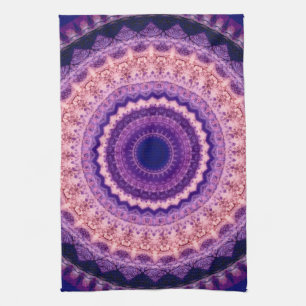 Purple Paradise Mandala kitchen tea towel