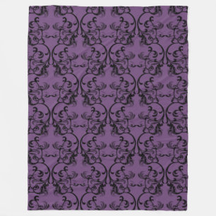 Purple Parisian Damask Fleece Blanket