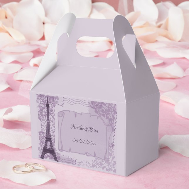 Purple Parisian Wedding Favour Box (Wedding)