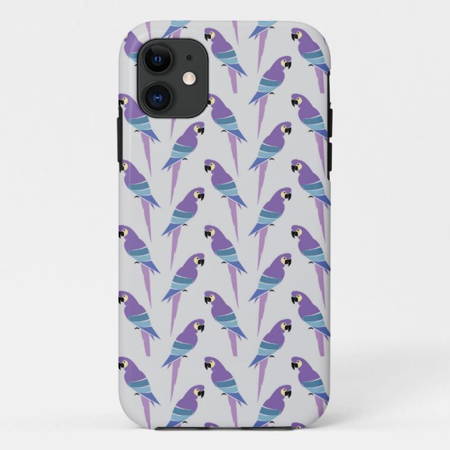 Purple Parrots Case-Mate iPhone Case (Back)