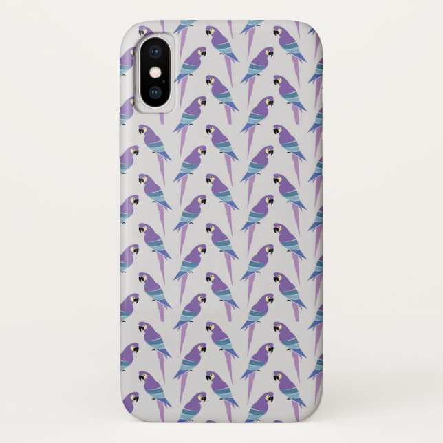 Purple Parrots Case-Mate iPhone Case (Back)