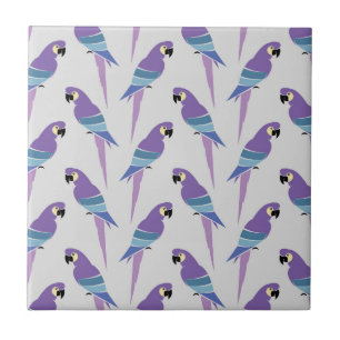 Purple Parrots Ceramic Tile