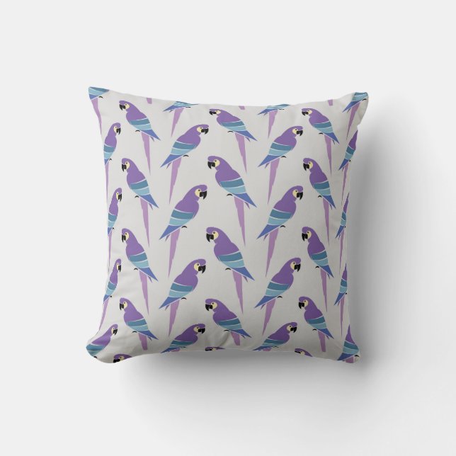 Purple Parrots Cushion (Front)