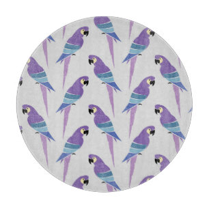 Purple Parrots Cutting Board