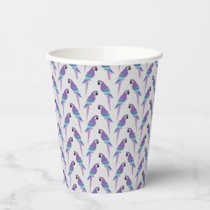 Purple Parrots Paper Cups