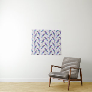 Purple Parrots Tapestry