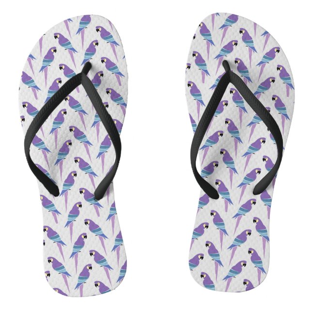 Purple Parrots Thongs (Footbed)