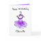 Purple party dress inked art girls birthday card