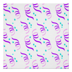 PURPLE PARTY RIBBONS POSTER