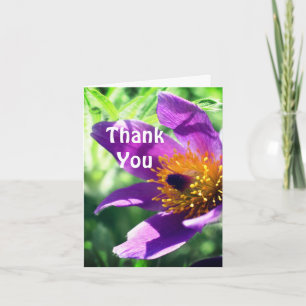 Purple Pasque Flower Thank You Card