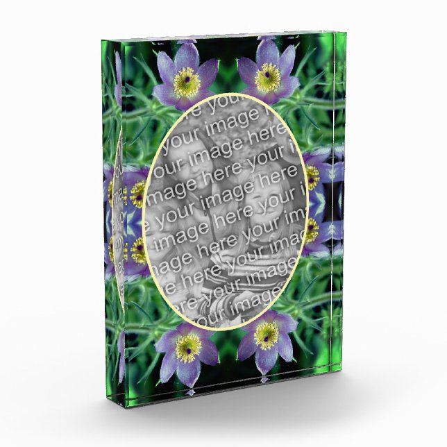 Purple Pasque Flowers Create Your Own  Photo Block (Left)