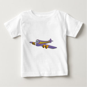 Purple Passenger Jet Cartoon Baby T-Shirt