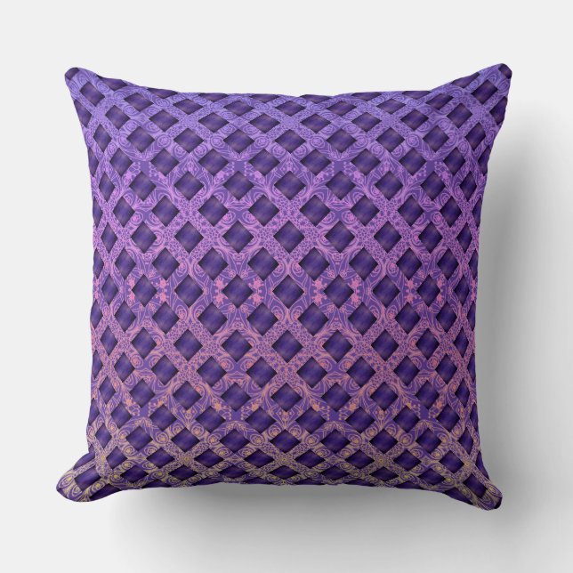 Purple Passion Boho Lattice Cushion (Front)
