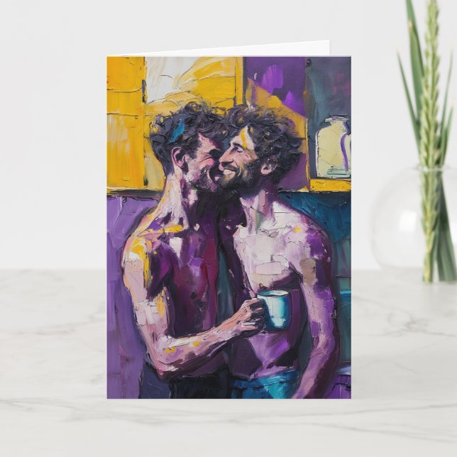 Purple Passion Coffee Embrace Card (Front)