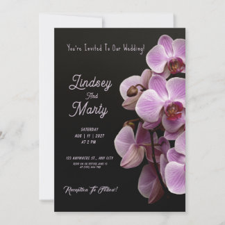 Purple Passion: Elegant Purple Orchids Wedding Invitation