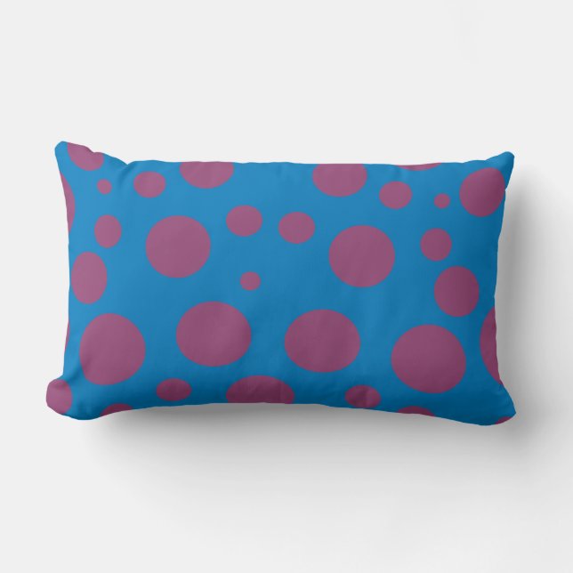 purple passion feeling blue moon art dizzy dots lumbar cushion (Front)