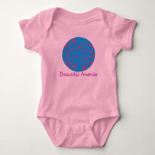 purple passion feeling blue moon circle pattern baby bodysuit