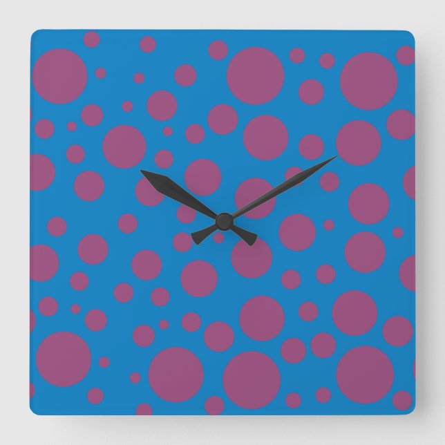 purple passion feeling blue moon circle pattern square wall clock (Front)