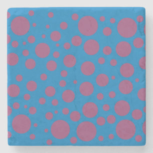 purple passion feeling blue moon circle pattern stone coaster