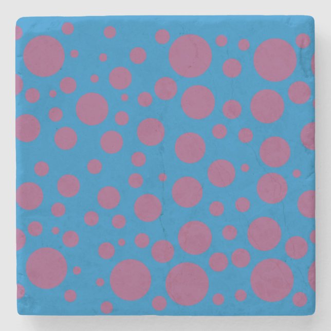 purple passion feeling blue moon circle pattern stone coaster (Front)