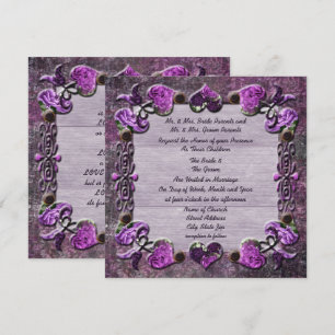 Purple Passion Floral Wedding Invitation
