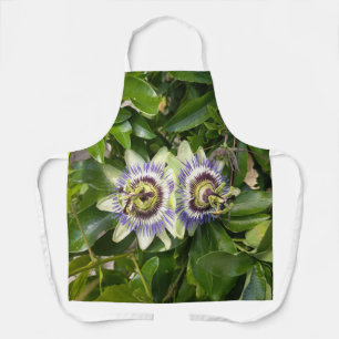 Purple Passion Flower Floral Apron