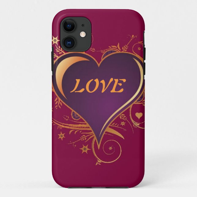 Purple Passion Heart Valentine PHone Case (Back)
