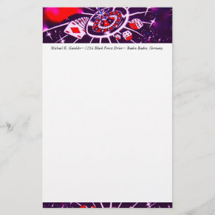 Purple Passion Las Vegas Casino Gambler Stationery