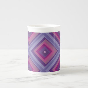 purple passion lavender fields diamond pattern art bone china mug