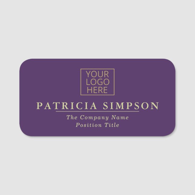 Purple Passion & Pistachio: Royal Luxury Elegance  Name Tag (Front)