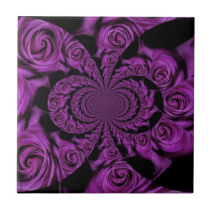 Purple Passion: Royal Romance Roses Ceramic Tile