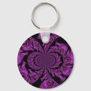 Purple Passion: Royal Romance Roses Key Ring