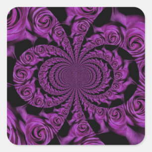 Purple Passion: Royal Romance Roses Square Sticker