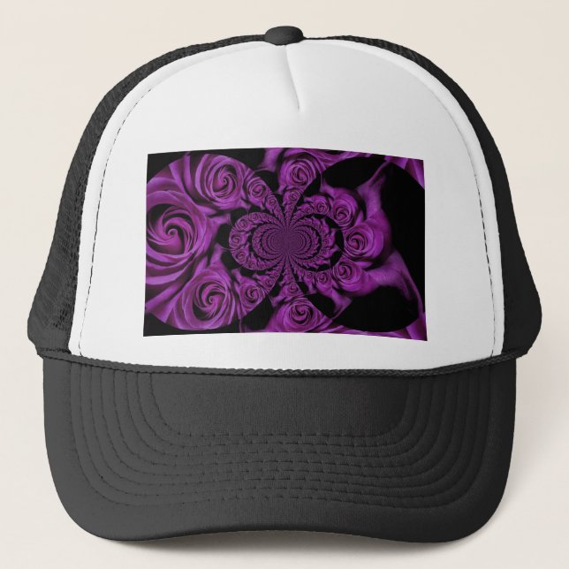 Purple Passion: Royal Romance Roses Trucker Hat (Front)