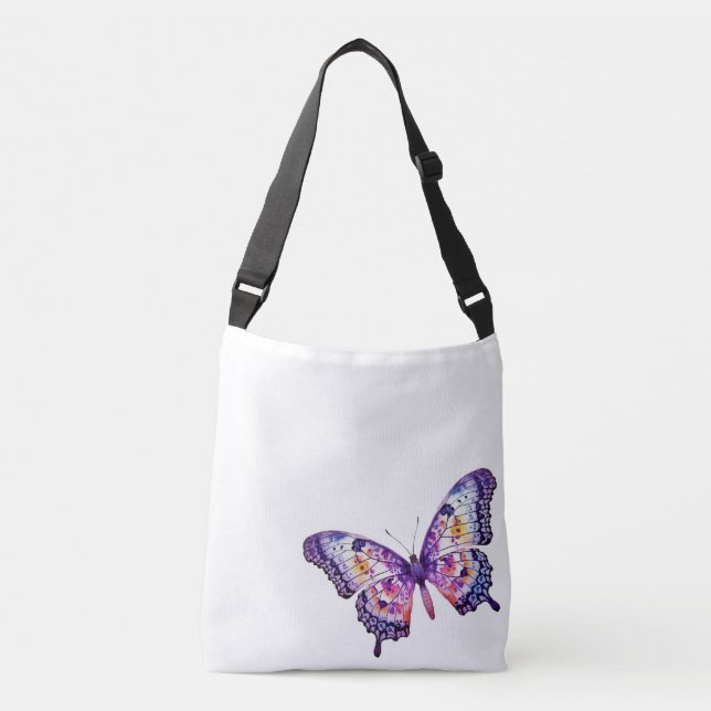 Purple Passion Totes: Purple Multi Colour Monarch Crossbody Bag (Front)