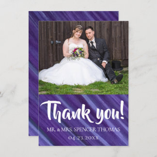Purple Passion | Violet Lavender Plum Brushstroke Thank You Card