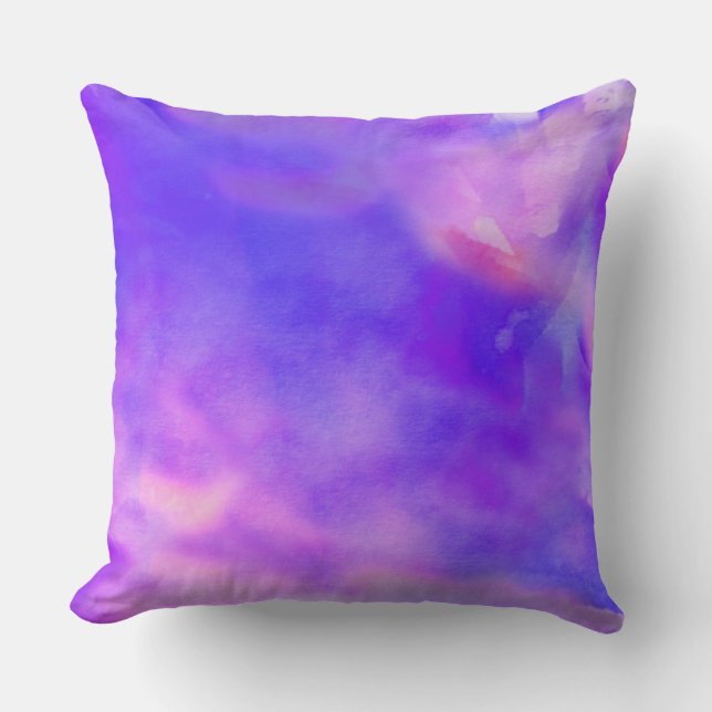 PURPLE PASSION WATERCOLOR DESIGN Throw Pillow (Front)