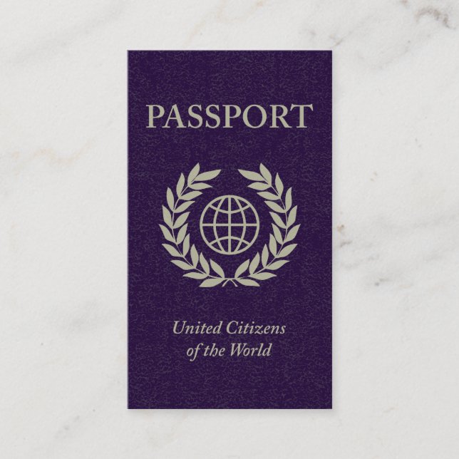 purple passport business card (Front)