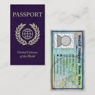 purple passport business card