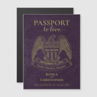 Purple Passport Destination Wedding Save the Date