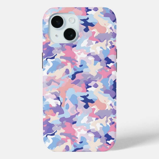 Purple Pastel Camouflage Case-Mate iPhone Case (Back)