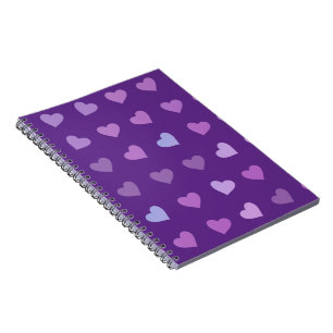 PURPLE PASTEL COLORED HEARTS NOTEBOOK