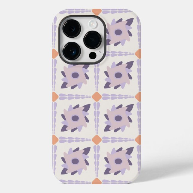 Purple pastel Decorative colourful tile  Case-Mate iPhone Case (Back)