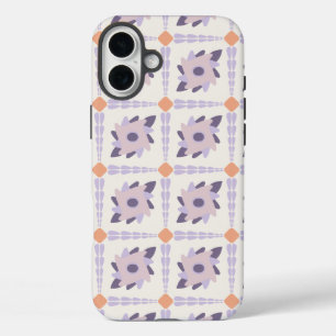 Purple pastel Decorative colourful tile  iPhone 16 Plus Case