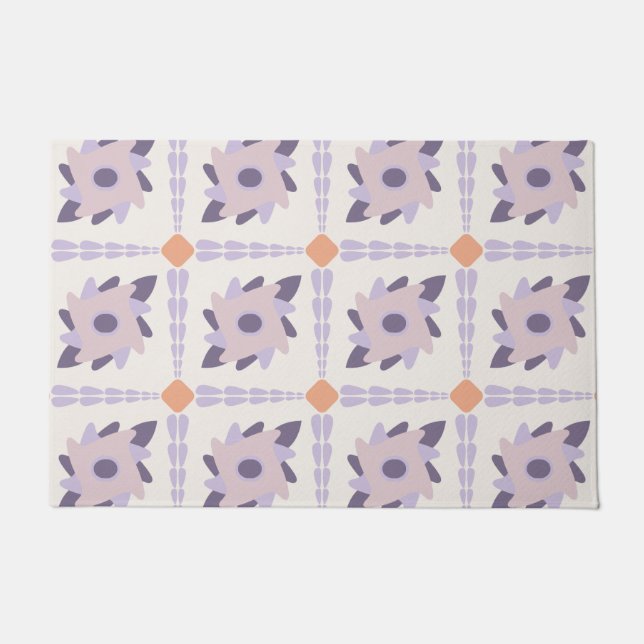 Purple pastel Decorative colourful tile  Doormat (Front)