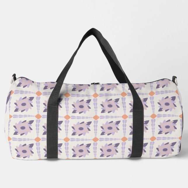 Purple pastel Decorative colourful tile  Duffle Bag (Front)