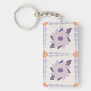 Purple pastel Decorative colourful tile Key Ring