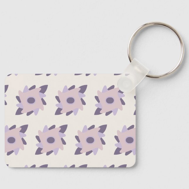 Purple pastel Decorative colourful tile  Key Ring (Front)