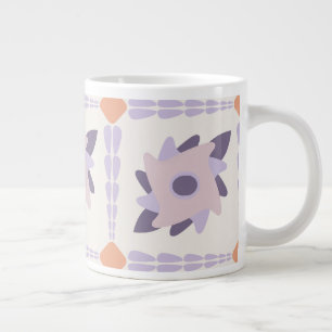 Purple pastel Decorative colourful tile  Large Coffee Mug
