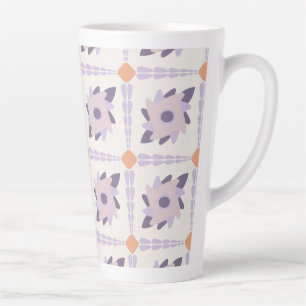 Purple pastel Decorative colourful tile Latte Mug